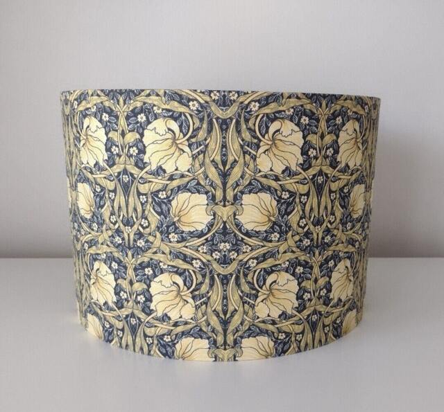 William Morris Lampshade Handmade in Pimpernel Blue Cream Fabric - image 1