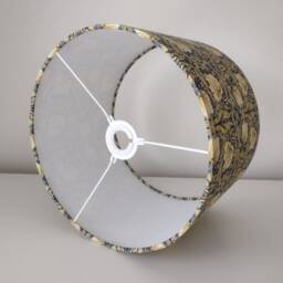 William Morris Lampshade Handmade in Pimpernel Blue Cream Fabric - thumbnail 3