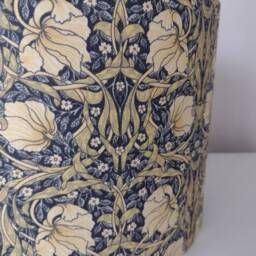 William Morris Lampshade Handmade in Pimpernel Blue Cream Fabric - thumbnail 2