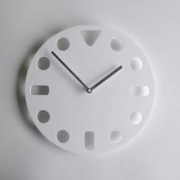 Minimalist Wall Clock Mid Century Modern Acrylic Silent Clock - 12 Inch - thumbnail 1