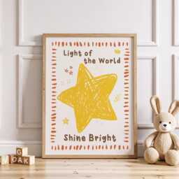 Christian Nursery Art, Scripture Wall Art Digital Download, Home Decor, Bible Verse, Kids Play Room Decor, Bedroom Decor-179 - thumbnail 1
