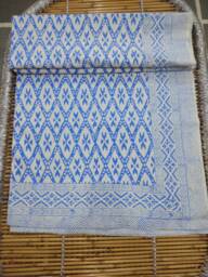 Cotton Ikat Bedspread Indian Block Print Throw Blanket