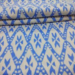 Cotton Ikat Bedspread Indian Block Print Throw Blanket - thumbnail 3