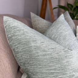 Decorative Cushion Cover - Throw Pillow For Sofa Or Bed Textured Chenille Fabric Duck Egg, Plain Double Sided - thumbnail 4