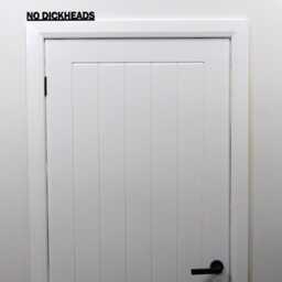 No Dickheads Door Topper - Rude Funny Entrance Sign Cheeky House Rules Gift For Friends Or Colleagues Black Acrylic Over Decor - thumbnail 2