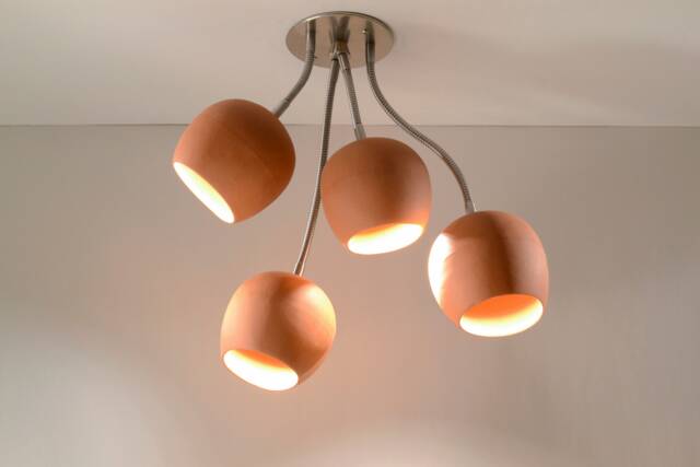 Terracotta Claylight Spot Bouquet - 4 Shade Modern Cluster Spotlight Ceramic Ceiling Lamp - image 1
