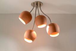 Terracotta Claylight Spot Bouquet - 4 Shade Modern Cluster Spotlight Ceramic Ceiling Lamp - thumbnail 1