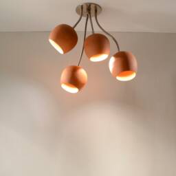 Terracotta Claylight Spot Bouquet - 4 Shade Modern Cluster Spotlight Ceramic Ceiling Lamp - thumbnail 3