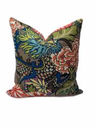 Schumacher Chiang Mai Dragon Mocha Brown Double Sided Cushion Covers Pillow - thumbnail 1