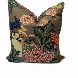 Schumacher Chiang Mai Dragon Mocha Brown Double Sided Cushion Covers Pillow - thumbnail 2