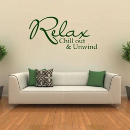 Relax Chill Out & Unwind Wall Art Sticker, Vinyl Decal, Modern Transfer, PVC - thumbnail 2
