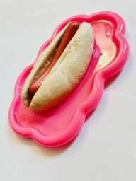 Hot Dog Wavy Wall Art/ Dopamine Decor/ Maximalist Fake Food/ Food Pop Sculpture/ Funky Unique Gift/Kitchen - thumbnail 3