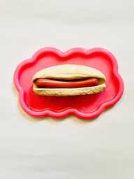 Hot Dog Wavy Wall Art/ Dopamine Decor/ Maximalist Fake Food/ Food Pop Sculpture/ Funky Unique Gift/Kitchen - thumbnail 1