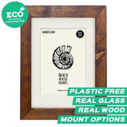 A4 Picture Frame - Handmade Rustic Antique Photo Vintage Retro Wedding Wooden Wood Mounted Option - thumbnail 1