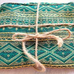 Green Cushion Cover With Golden Shine, Case, Hippie Cover, Sofa Pillow, Eclectic Cushion, 18 Inch Throw Pillow - thumbnail 4