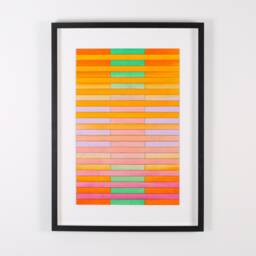 Original Wall Art, Large Scale Abstract Painting, Geometric Artwork, Yellow Orange Violet Green, Art Decor, Collage - thumbnail 3