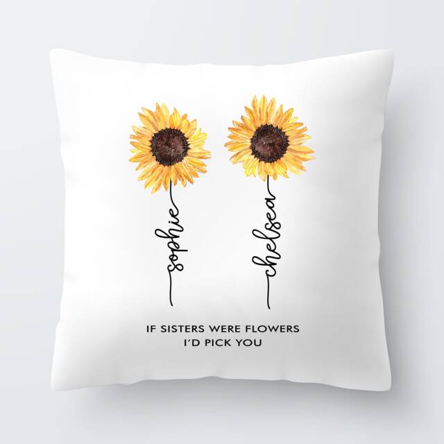 Personalised Sister Cushion - Thank You Gift Birthday If Sisters Were Flowers I'd Pick - image 1