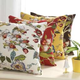 Hummingbird Floral Cotton Throw Pillow Cover, Decorative Cushion