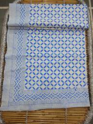 "Indian Hand Block Print Cotton Bedspread 90""x108"