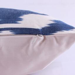 Ikat Silk Velvet Pillow 16x24 - Handmade Boho Cushion Cover Turkish Home Decor Accent - thumbnail 3