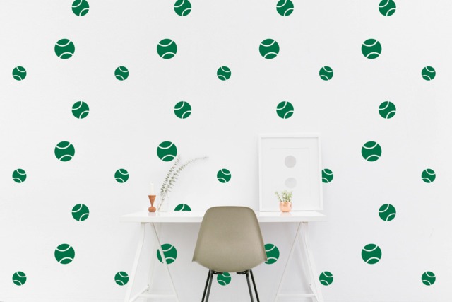 Tennis Ball Wall Decal Pattern Sport Kids Room Wall Sticker, Bedroom, Living Wallpaper Vinyl Decals Stickers Home Decor - image 1