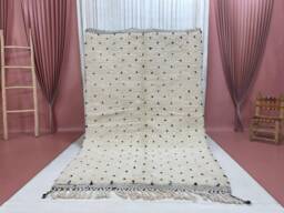 5x8 Handwoven Moroccan Wool Rug White Beni Ourain Carpet - thumbnail 1