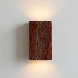 Handmade Calacatta Viola Cube Sconce, Minimalist Stone Wall Lamp - thumbnail 4