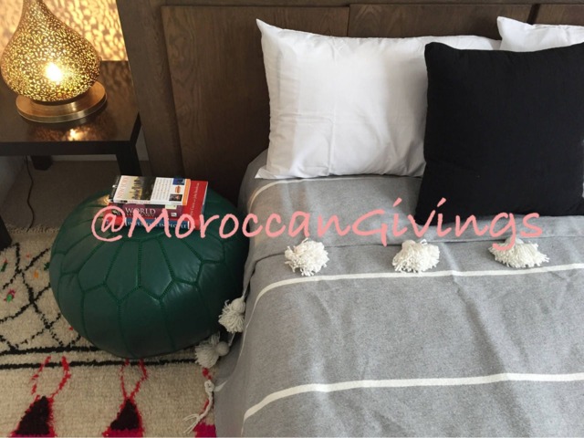 "Moroccan Pom Blanket - Throw With Blanket Bed Spread Bedding Cotton /79""Wx118" - image 1