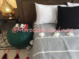 "Moroccan Pom Blanket - Throw With Blanket Bed Spread Bedding Cotton /79""Wx118" - thumbnail 1