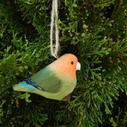 Lovebird Wooden Figurine - Hand-Carved Parrot Bird Sculpture Decor - thumbnail 4
