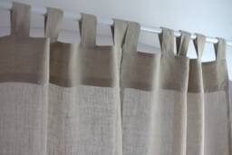 White Linen Cafe Curtain, Tab Top Sheer Window Valance
