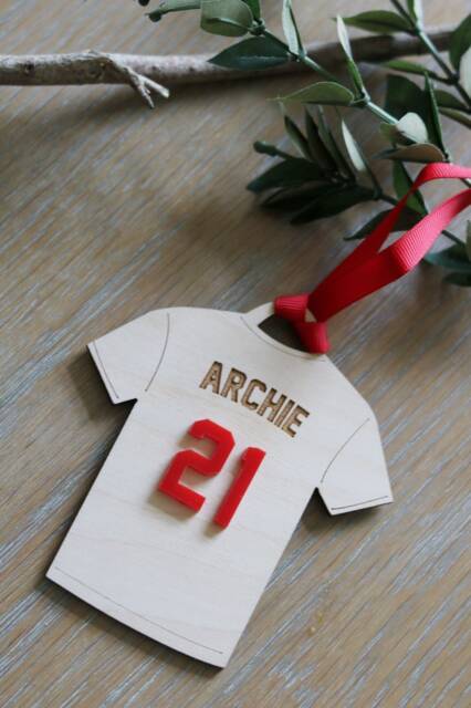 Personalised Football Shirt Christmas Decoration - image 1