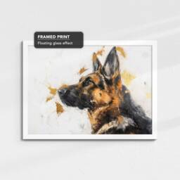 German Shepherd Abstract Dog Oil Painting Framed Poster Print Or Canvas Wall Decor Art Bedroom Home Interior Gift For Pet Lover - thumbnail 3