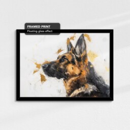 German Shepherd Abstract Dog Oil Painting Framed Poster Print Or Canvas Wall Decor Art Bedroom Home Interior Gift For Pet Lover - thumbnail 2