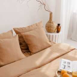 Almond Natural Linen Pillowcase. Standard, Queen, King, Jumbo, Deco, Square Size Cushion Cover. Soft, Breathable, Minimalist New Home Gift - thumbnail 2
