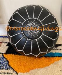stuffed Moroccan Pouf/Floor Cushions Footstool Berber Pouf Ottoman Leather