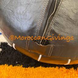 stuffed Moroccan Pouf/Floor Cushions Footstool Berber Pouf Ottoman Leather - thumbnail 4