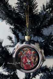 Schumacher Inspired Christmas Bauble Drawing Design - Formula One Inspired Gifts Car Racing Gift Baubles