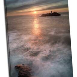 Godrevy Lighthouse Near St Ives Cornwall Canvas Print Wall Decor For Home Or Office - Interior Beach Seascape. Ideal Gift Birthday Present - thumbnail 2