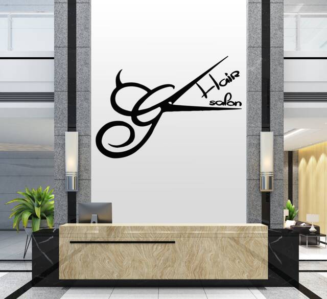 Hair Salon Scissors Vinyl Wall Decal Barber Shop Decor 2887 - image 1