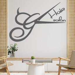 Hair Salon Scissors Vinyl Wall Decal Barber Shop Decor 2887 - thumbnail 2