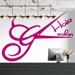 Hair Salon Scissors Vinyl Wall Decal Barber Shop Decor 2887 - thumbnail 3
