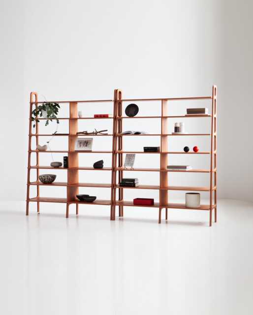 Modular Shelving - Mid Century Bookcase Minimalist Custom Bookcase Ladder Bookshelf Handmade Furniture - image 1