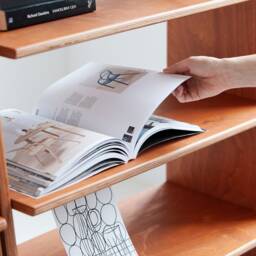 Modular Shelving - Mid Century Bookcase Minimalist Custom Bookcase Ladder Bookshelf Handmade Furniture - thumbnail 3
