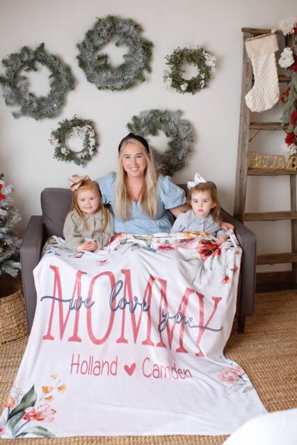 Christmas Gift For Mom, Grandma & Mom Present, We Love You Blanket, From Kids Wife, Grandparent - image 1