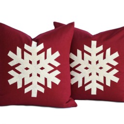 One Snowflake Christmas Pillow Cover, 20x20, Holiday Pillow, Decorative Decoration - thumbnail 2