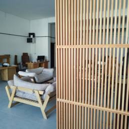 Custom Slat Room Divider Tension Or Screw Installation, Home Privacy Screen - thumbnail 2