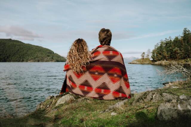 Tofino Beach Blanket - Sunset - Boho Aztec Throw Scarf, Southwest - image 1