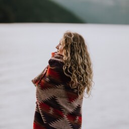 Tofino Beach Blanket - Sunset - Boho Aztec Throw Scarf, Southwest - thumbnail 3