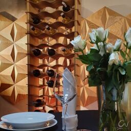 Woodworking Wine Rack Shelf Stylish Wooden Bottle Holder & Stand For Bar Shelves, Home Decor, Kitchen Storage - thumbnail 3